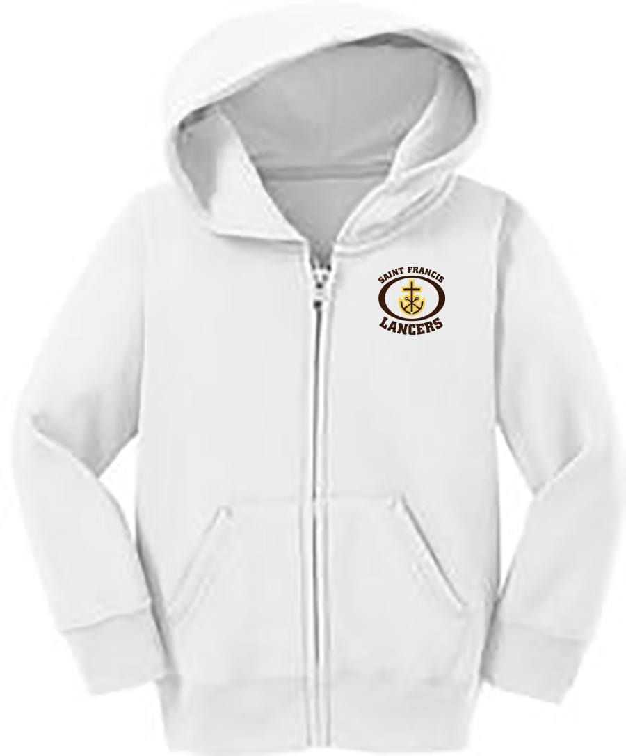 Infanttoddler Full Zip Hooded Sweatshirt White